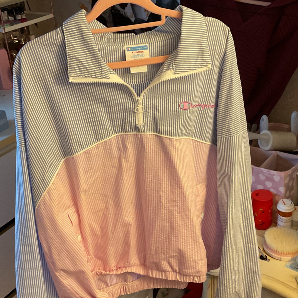 Champion Pink and Blue Striped Shirt